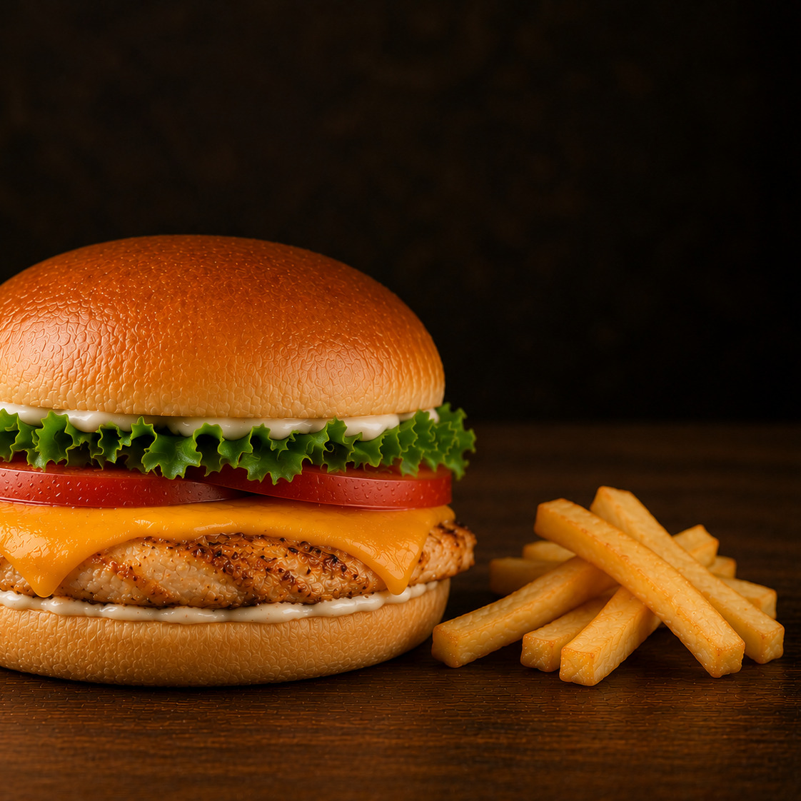 Cheddarlı Tavuk Burger