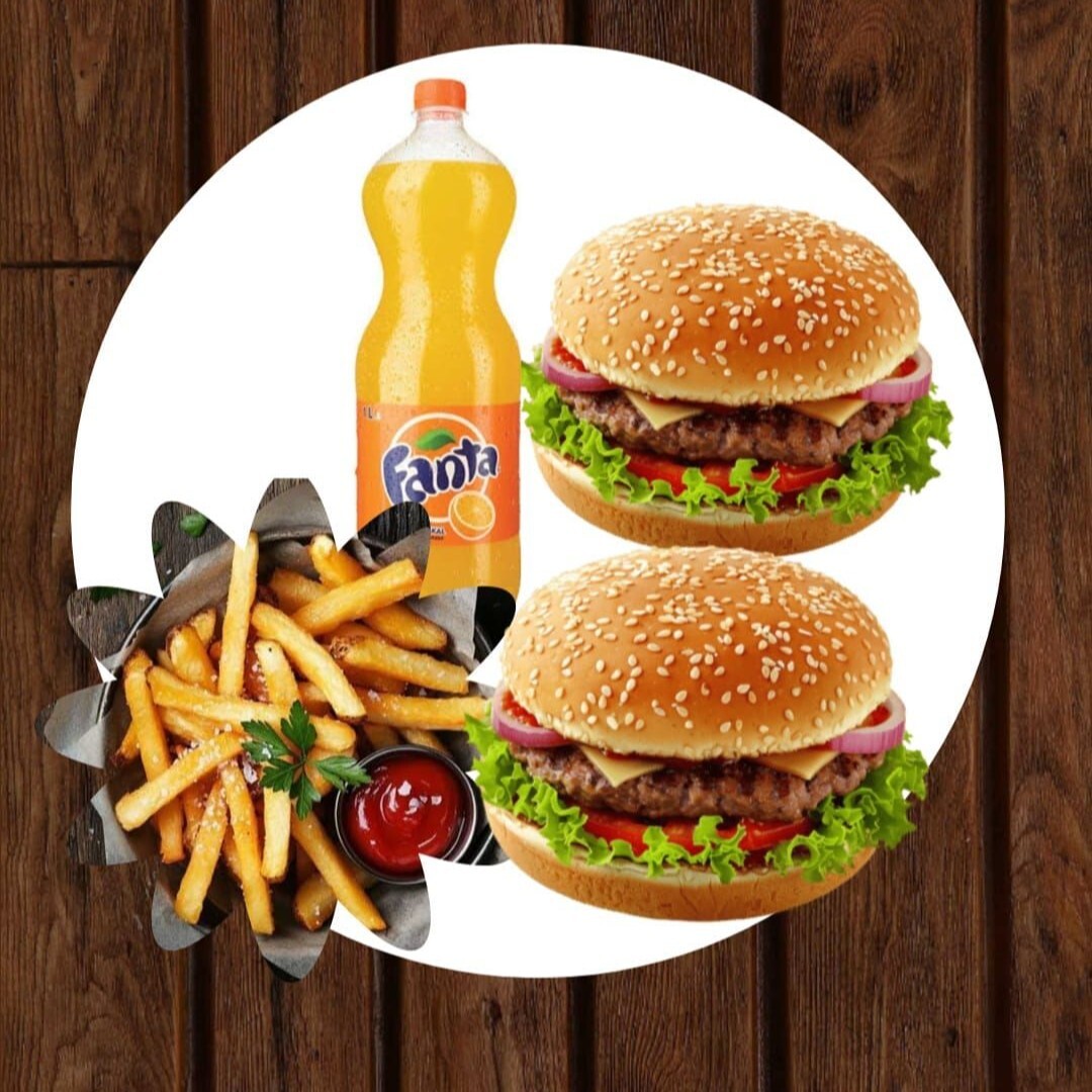 İkili Hamburger Menü Fantalı