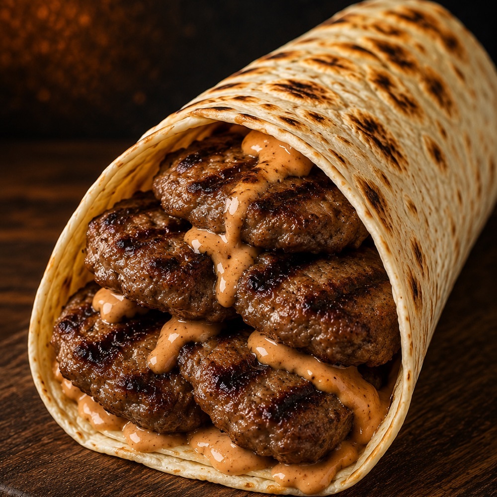 Barbekü Soslu Dana Köfte Dürüm Pişiyo