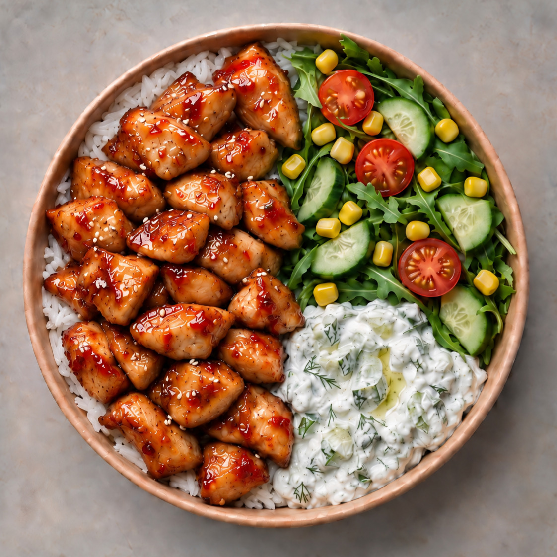 Bol Proteinli Sweet Chili Soslu Tavuklu Basmatico Bowl