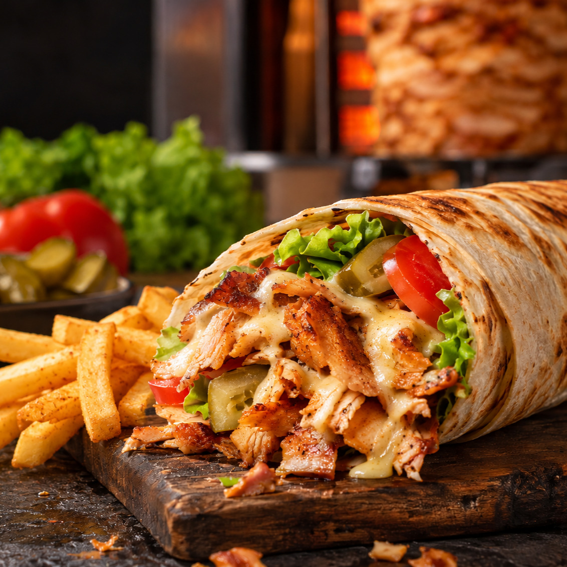 Kaşarlı Tavuk Döner Dürüm