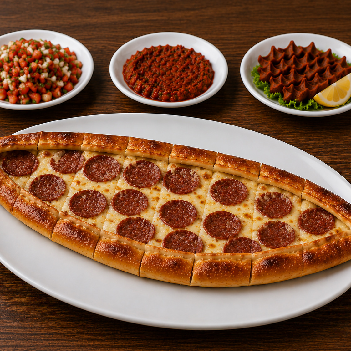 Kaşarlı Sucuklu Pide