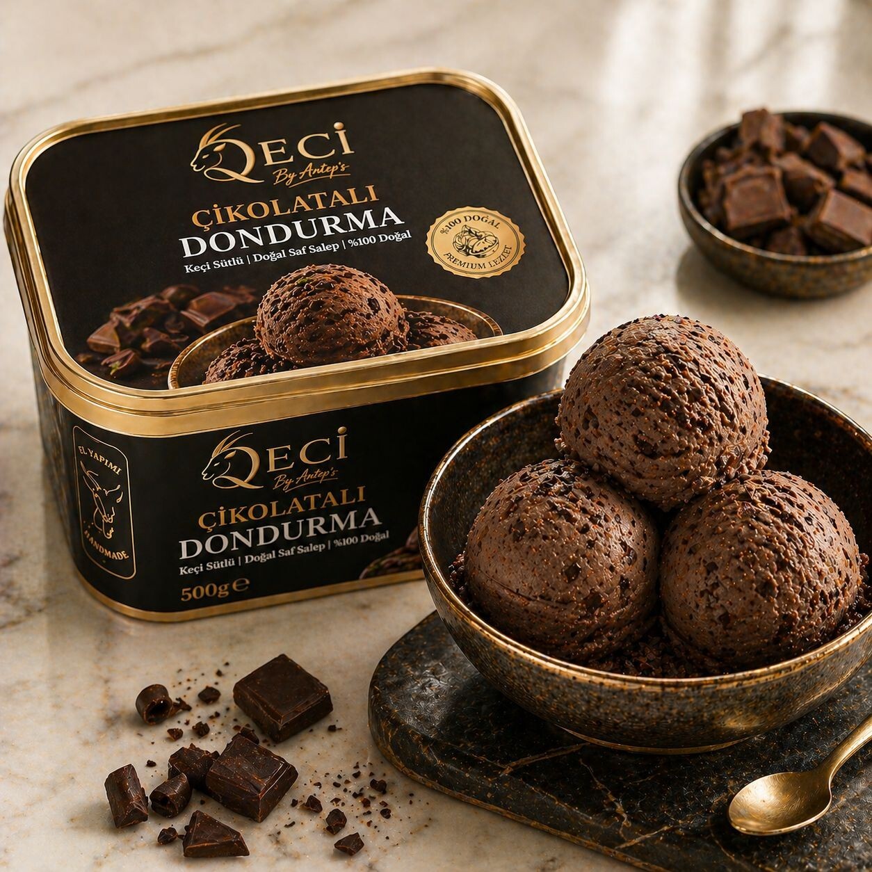 Keçi Sütlü Çikolatalı Dondurma (500 gr)