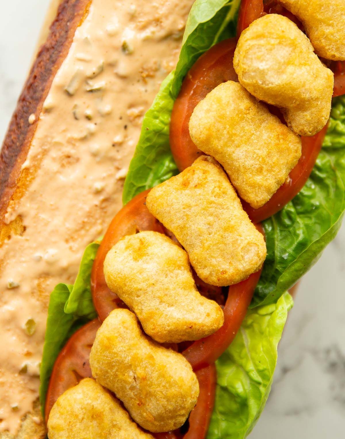 Tam buğday lavaş'a 30cm Acı Soslu Nugget Dürüm