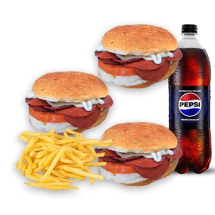 3'lü İso Karşıyaka Burger Menü