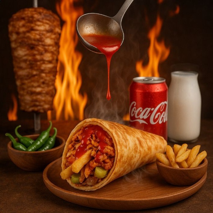 Şişko - Large Dürüm + Patates + Coca Cola 330ml.