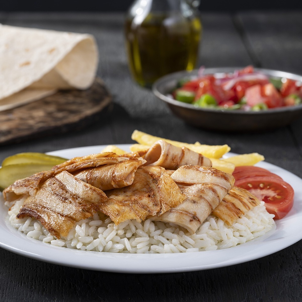 Pilav Tavuk Döner Porsiyon (Yarım)