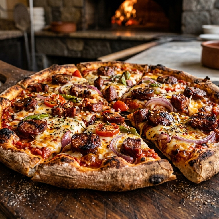 Kasap Sucuklu Karışık Pizza