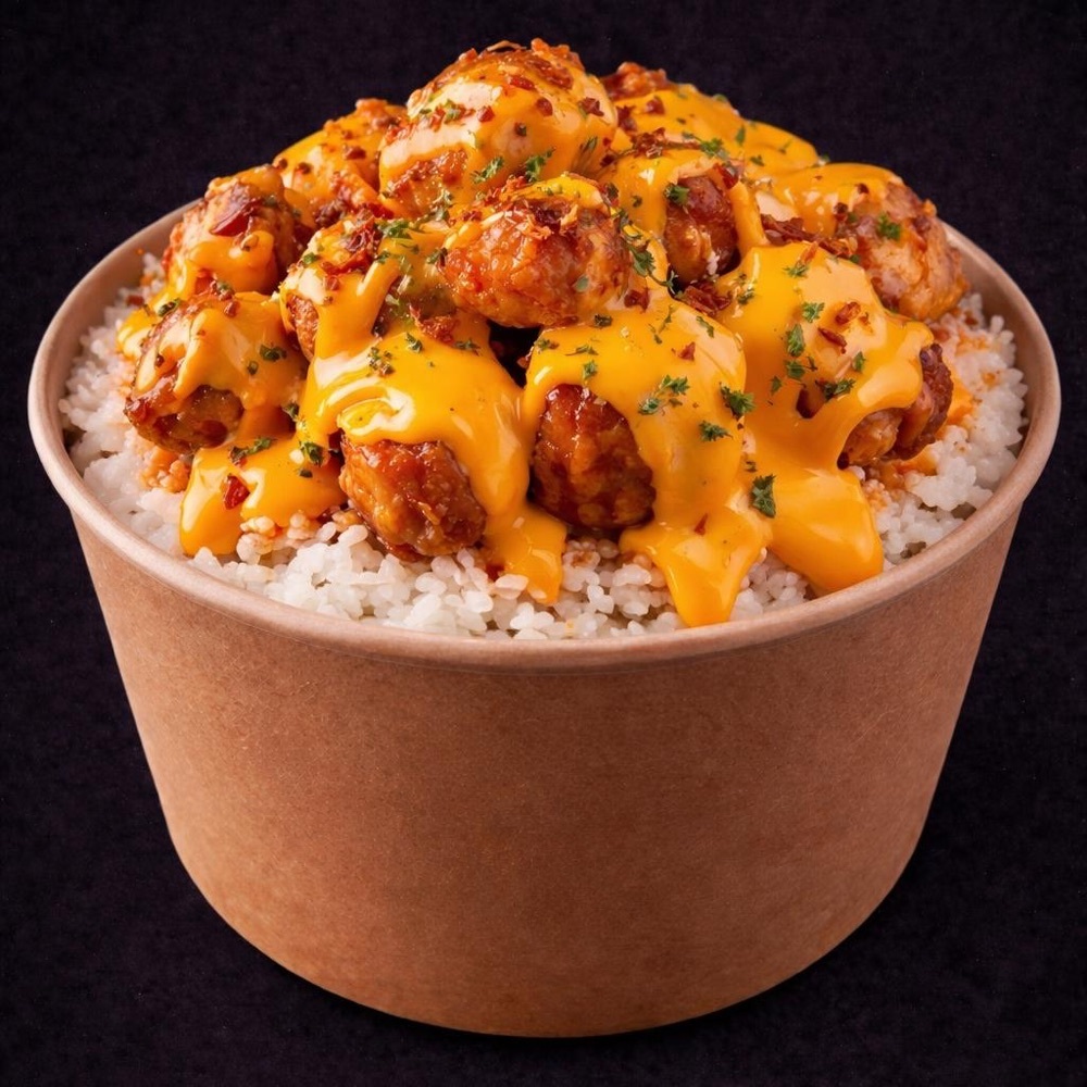 Cheddar Soslu Tavuk Pilav Üstü