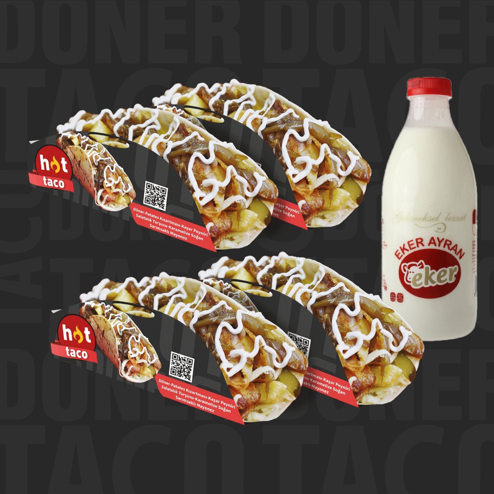 4 lü Tavuk Taco Menü