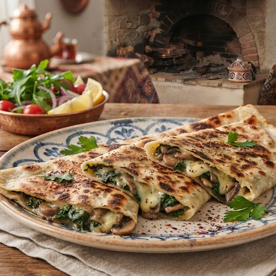 Ispanaklı Mantarlı Kaşarlı 3'lü Kombin Gözleme
