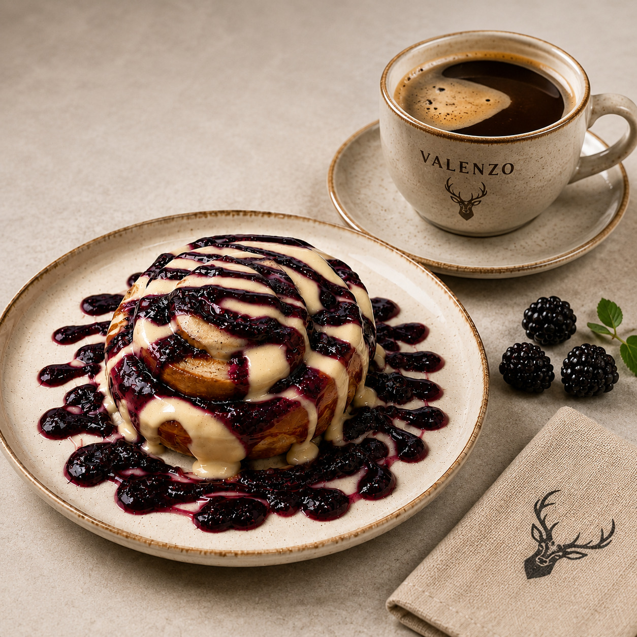 Blackberry Roll + Kahve