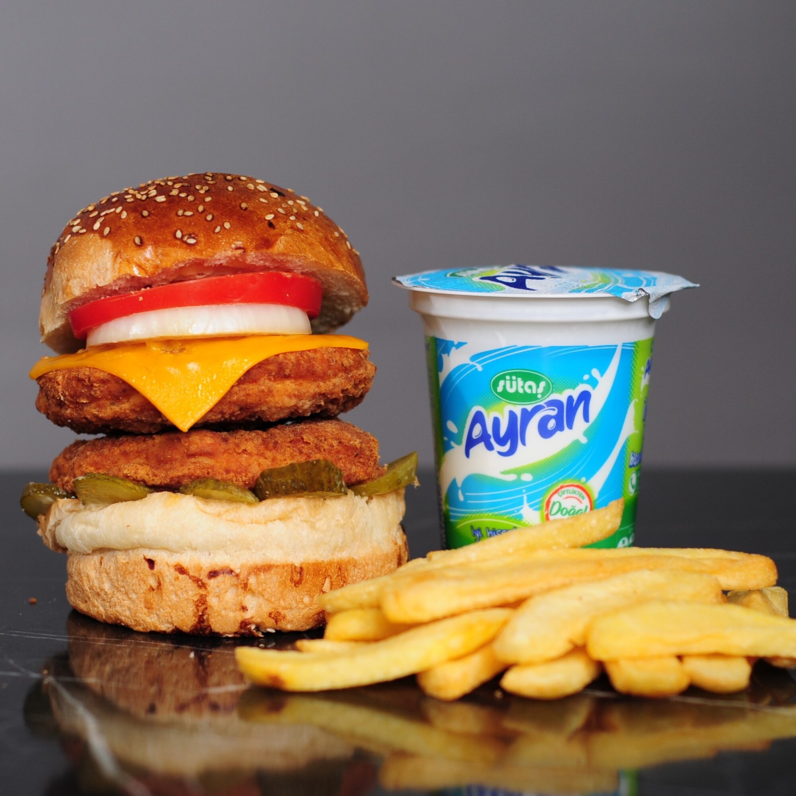 Double Chicken Burger Menü