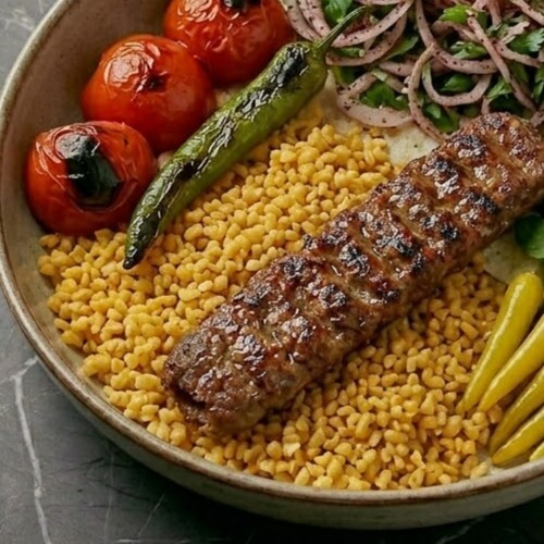Pilav üstü tek şiş Kebap+Ayran
