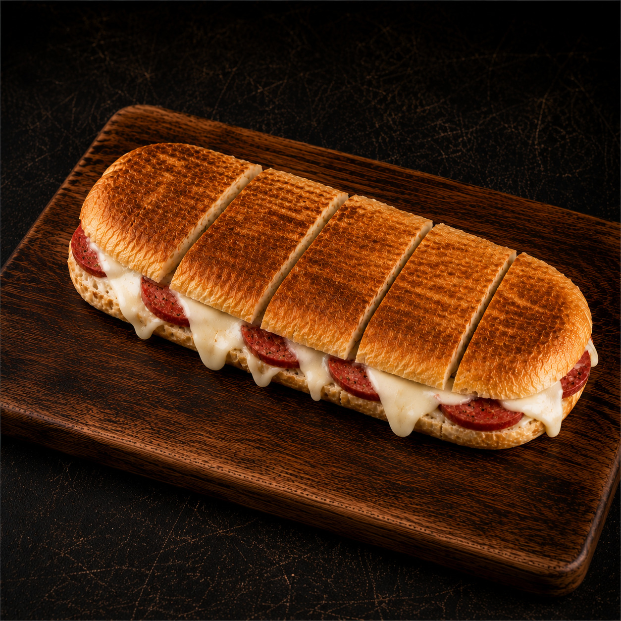 Yarım Ekmek Sucuklu Kaşarlı Tost