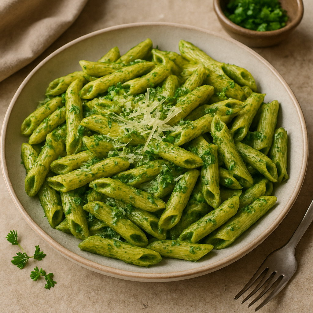 Pesto Soslu Tavuklu Makarna