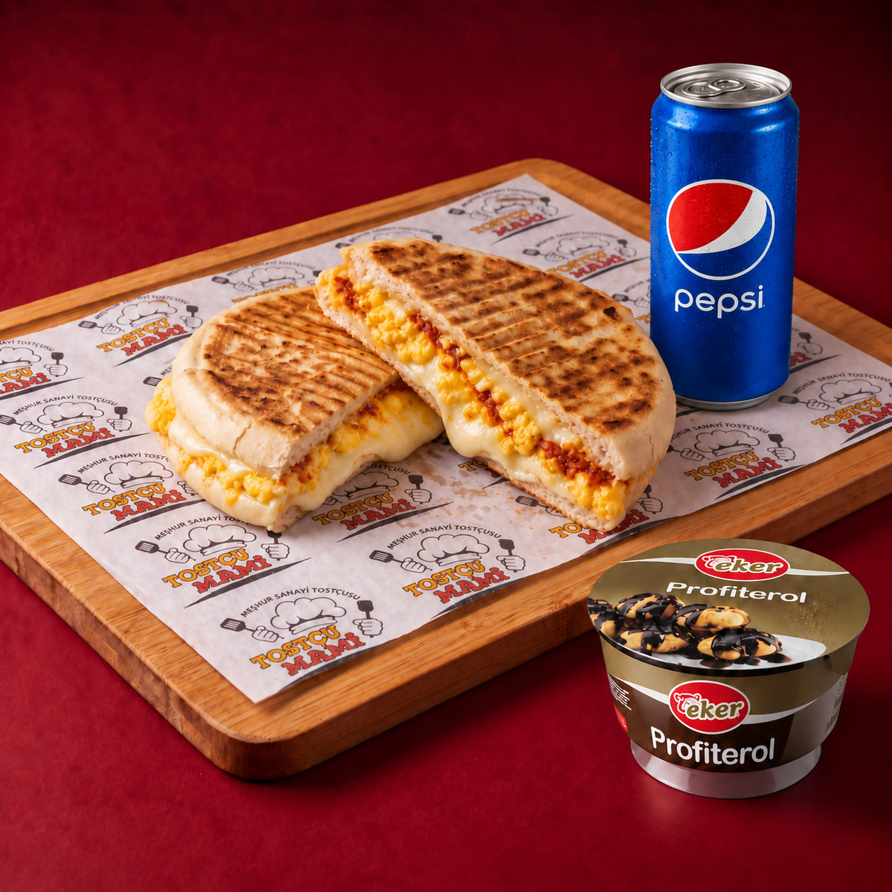 Bazlamalı Yumurtalı Kaşarlı Tost Menü