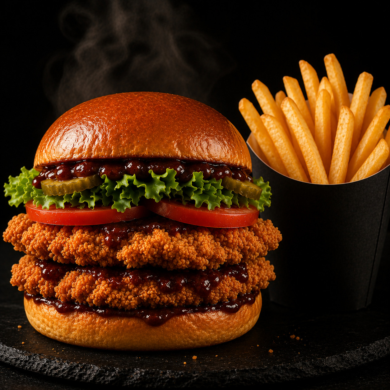 Barbekü Çıtır Tavuk Burger