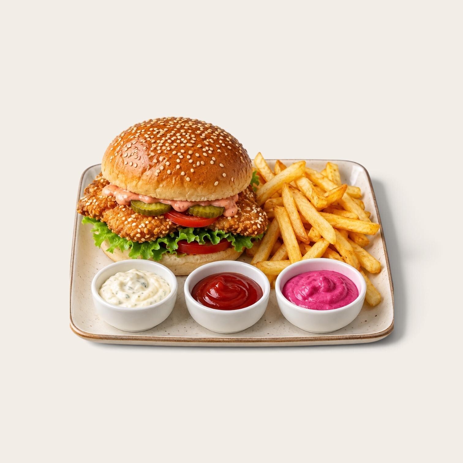 Sesam Schnitzel Burger Menü
