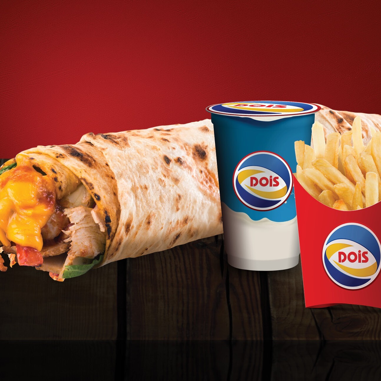 Dois Mega Cheddar Ekonomik Menü (110 gr)