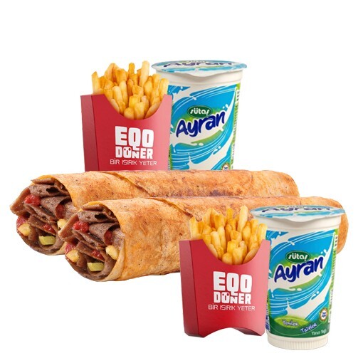 2'li Et Döner Dürüm (Medium) Menü