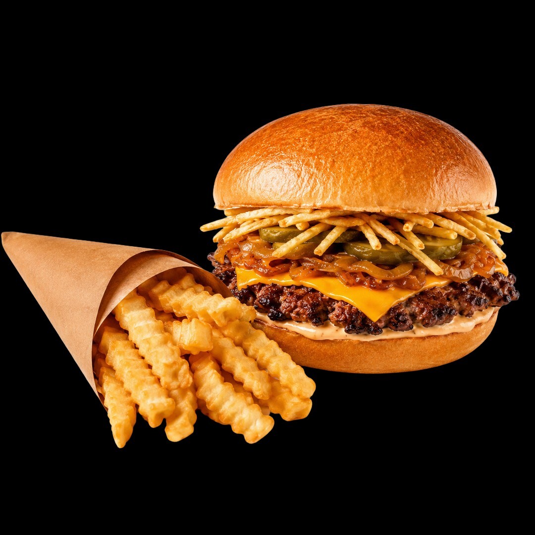 Single Cezayir Soslu Smash Burger & Patates Kızartması