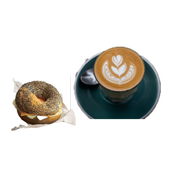 Caffe Latte ve Peynirli Kurutulmuş Domatesli Sandviç
