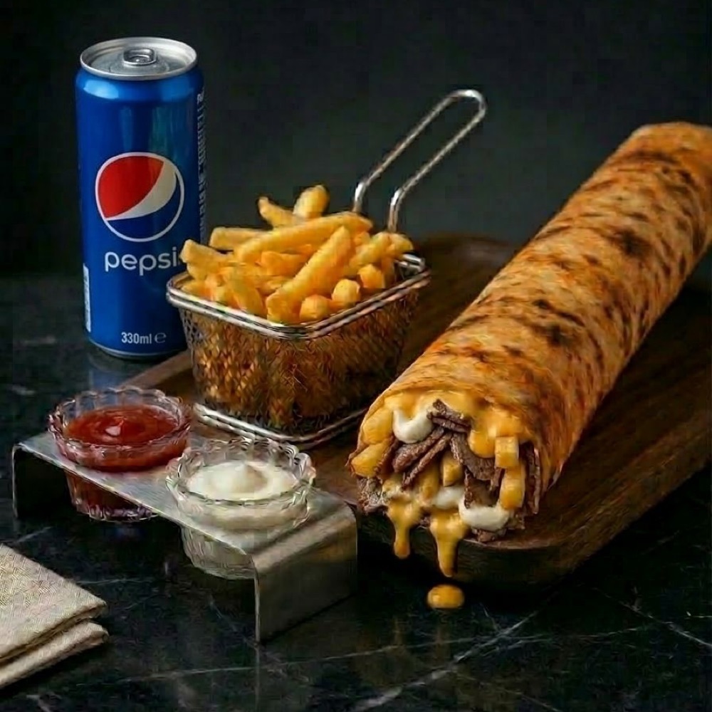 Et Dürüm Cheddarlı Colalı Menü ( 75 Gr )