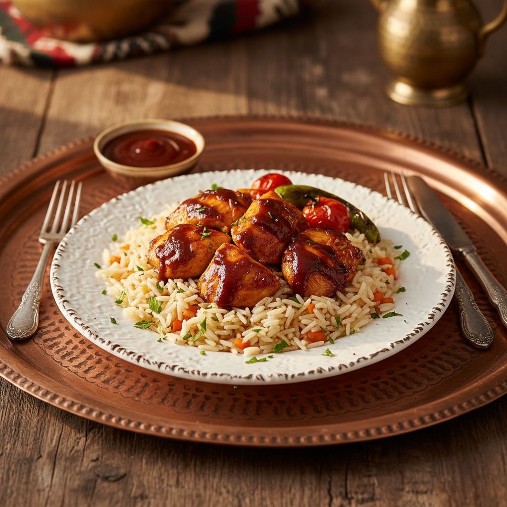 Barbekü Tavuklu Pilav