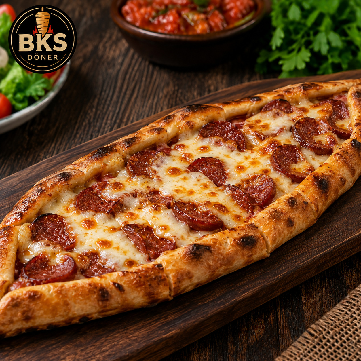 Sucuklu Kaşarlı Pide