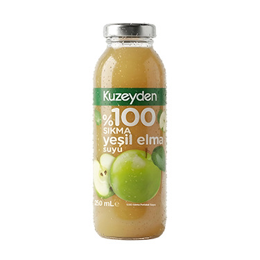 Kuzeyden %100 Sıkma Yeşil Elma Suyu 250 ml