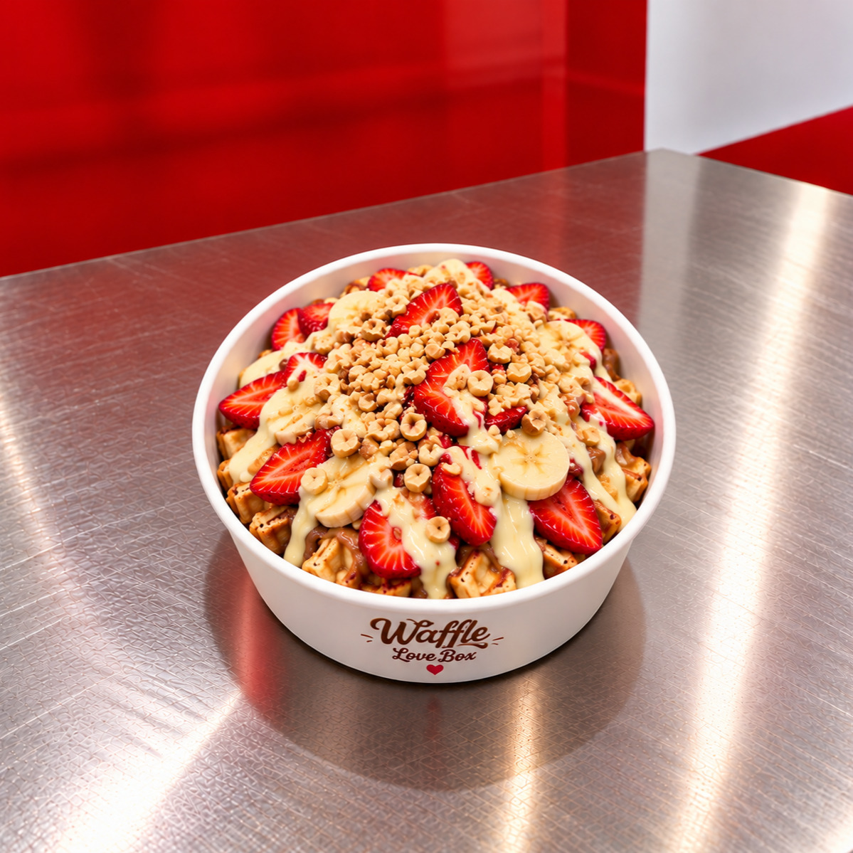 White Love Bowl Waffle (Büyük Hamur)