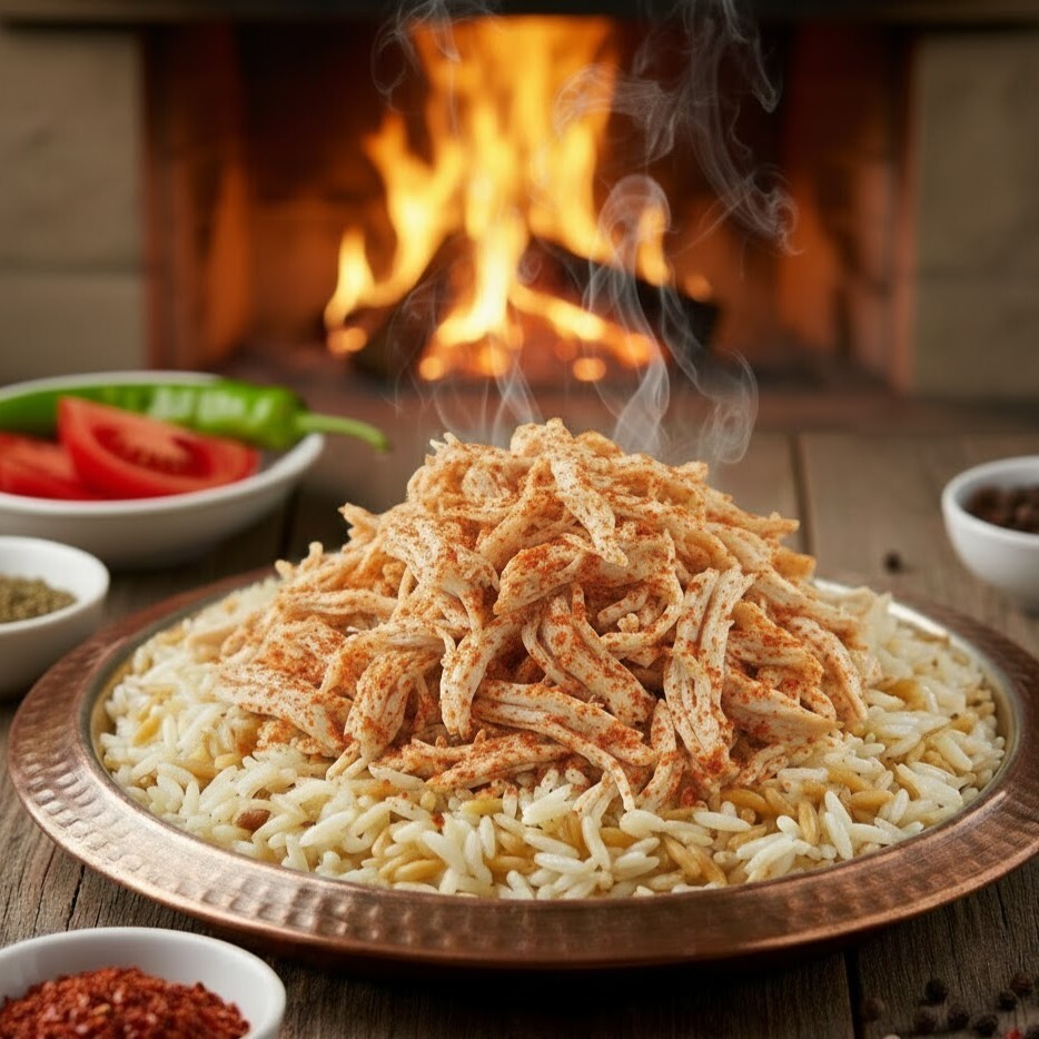 Tavuk Baharatlı Tavuklu Pilav