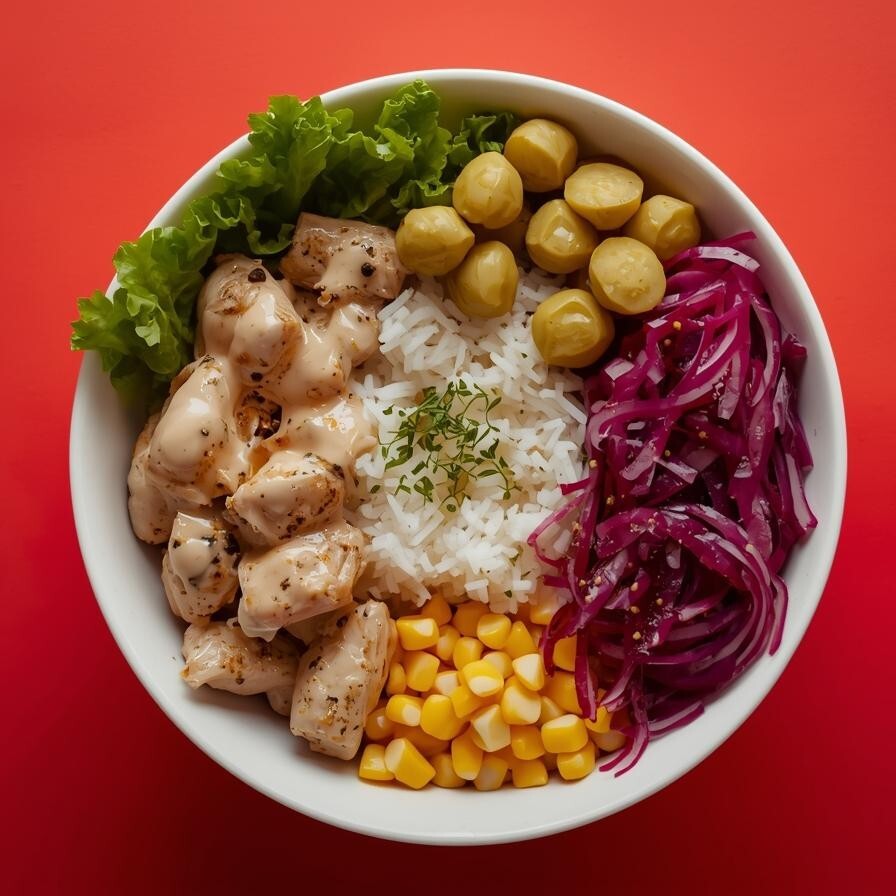 Kremalı Kekikli Soslu Tavuklu Pilav Bowl