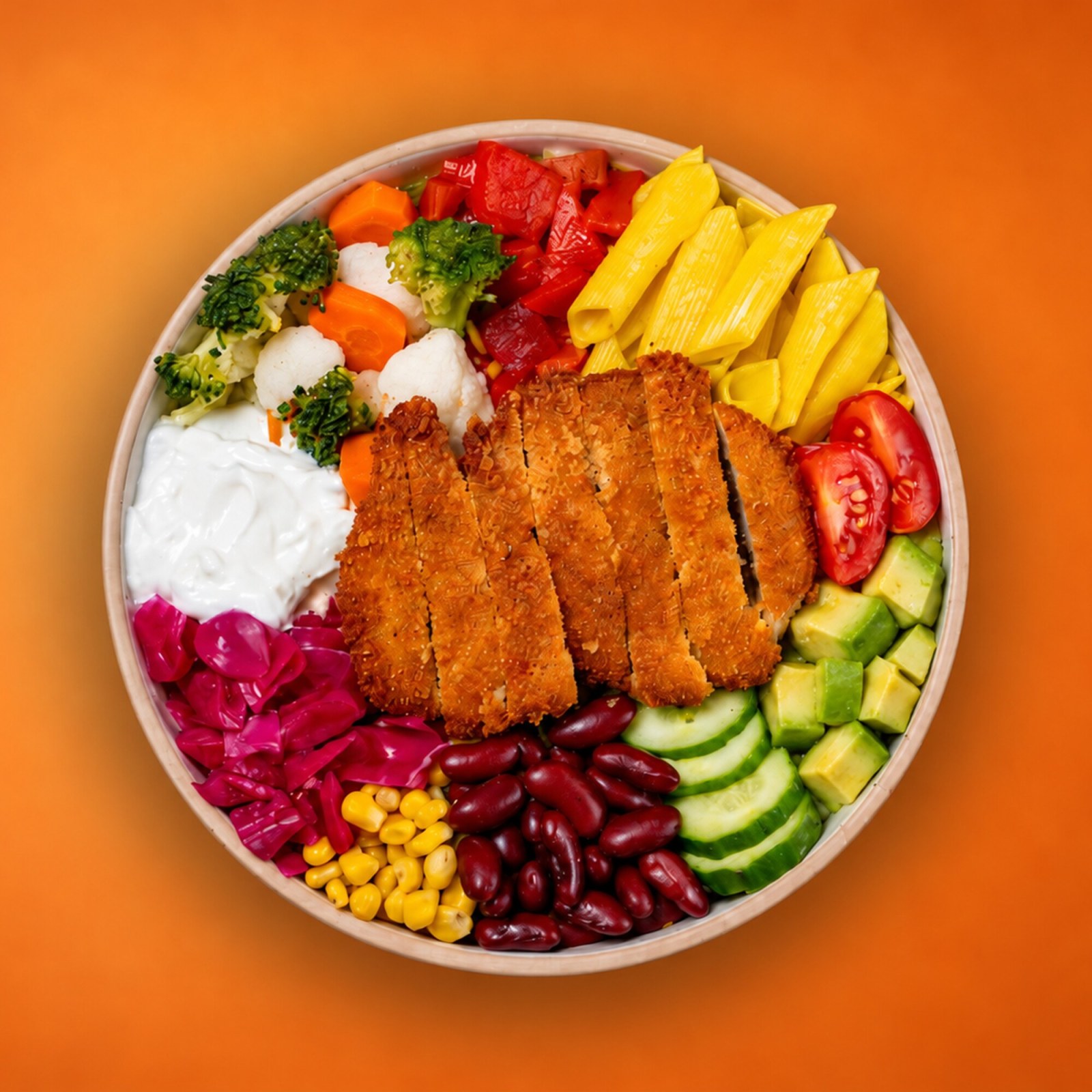 Makarnalı Schnitzel Bowl Kase