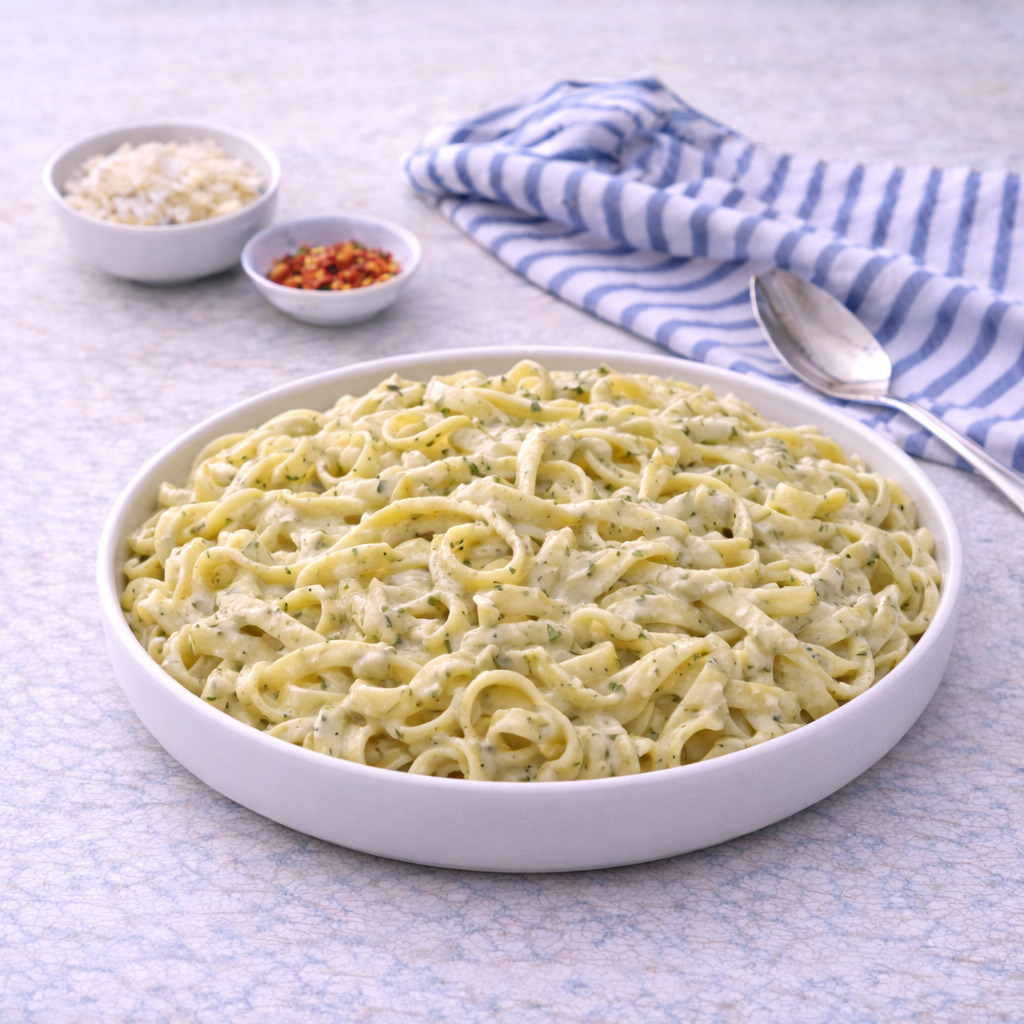 Fesleğenli Kremalı Makarna