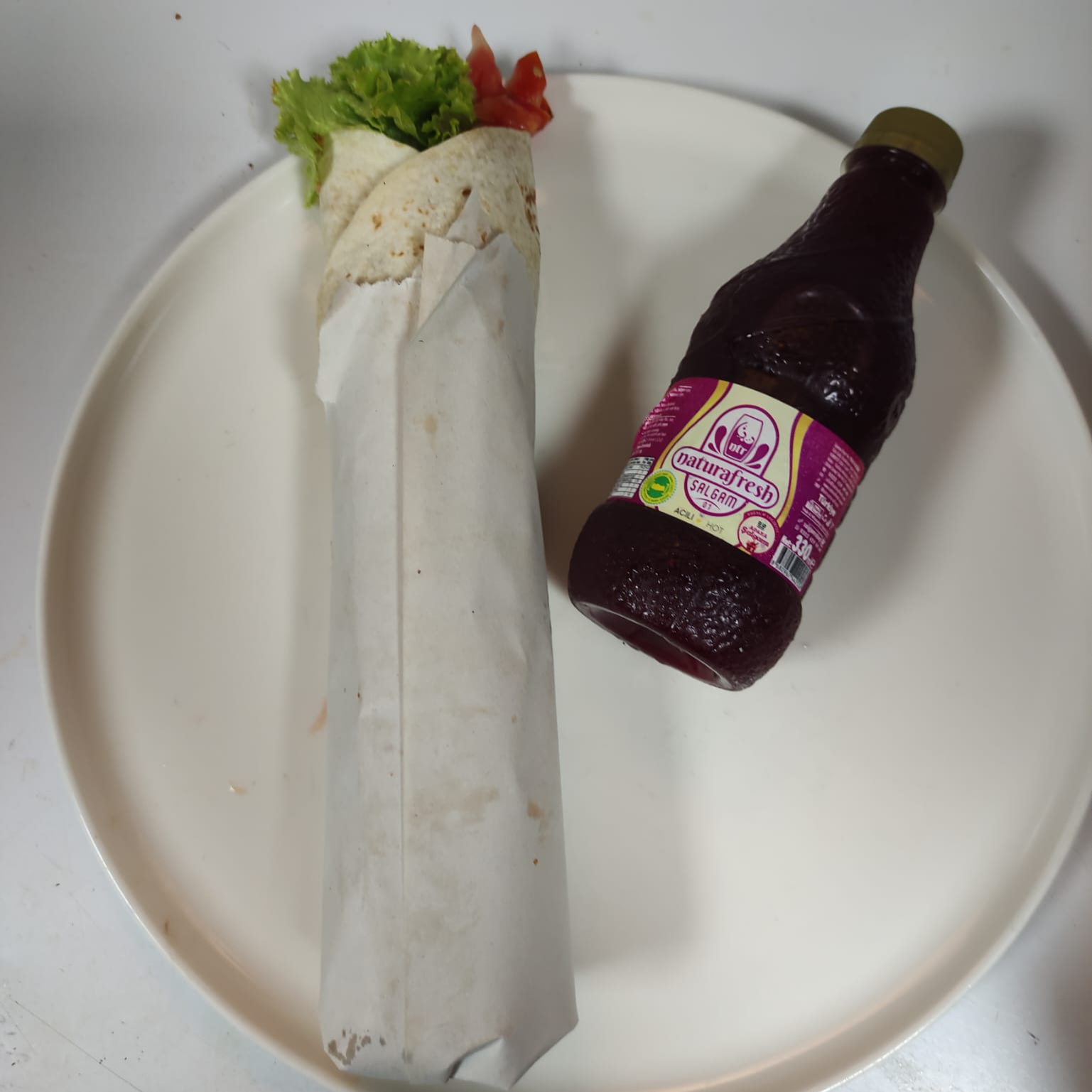 Karışık çiğköfte dürüm+şalgam