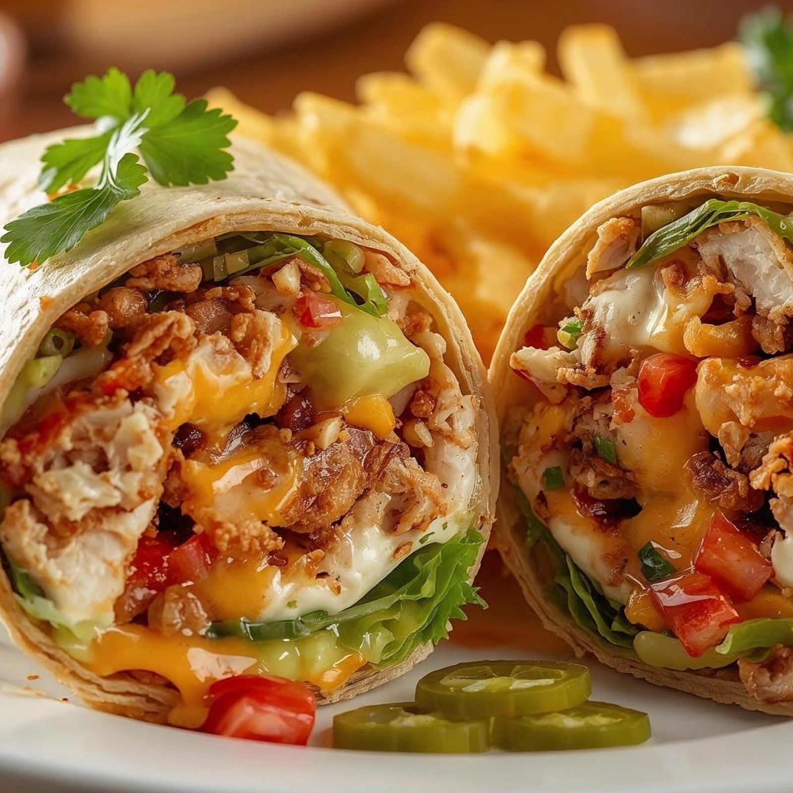 Cheddar & Çıtır Tavuk Wrap + Patates