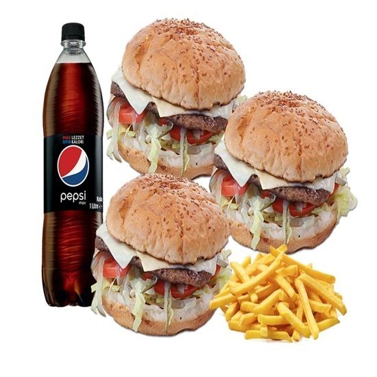3'Lü İso Cheeseburger Menü