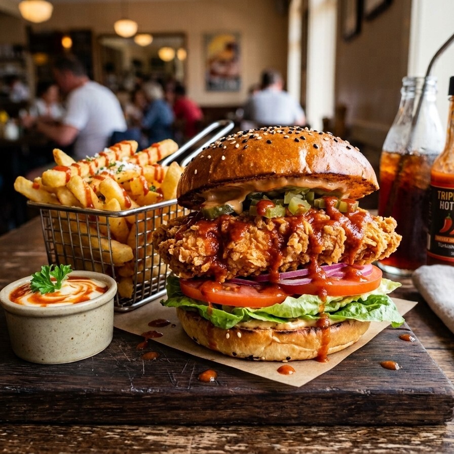 Acılı Crispy Chicken Burger