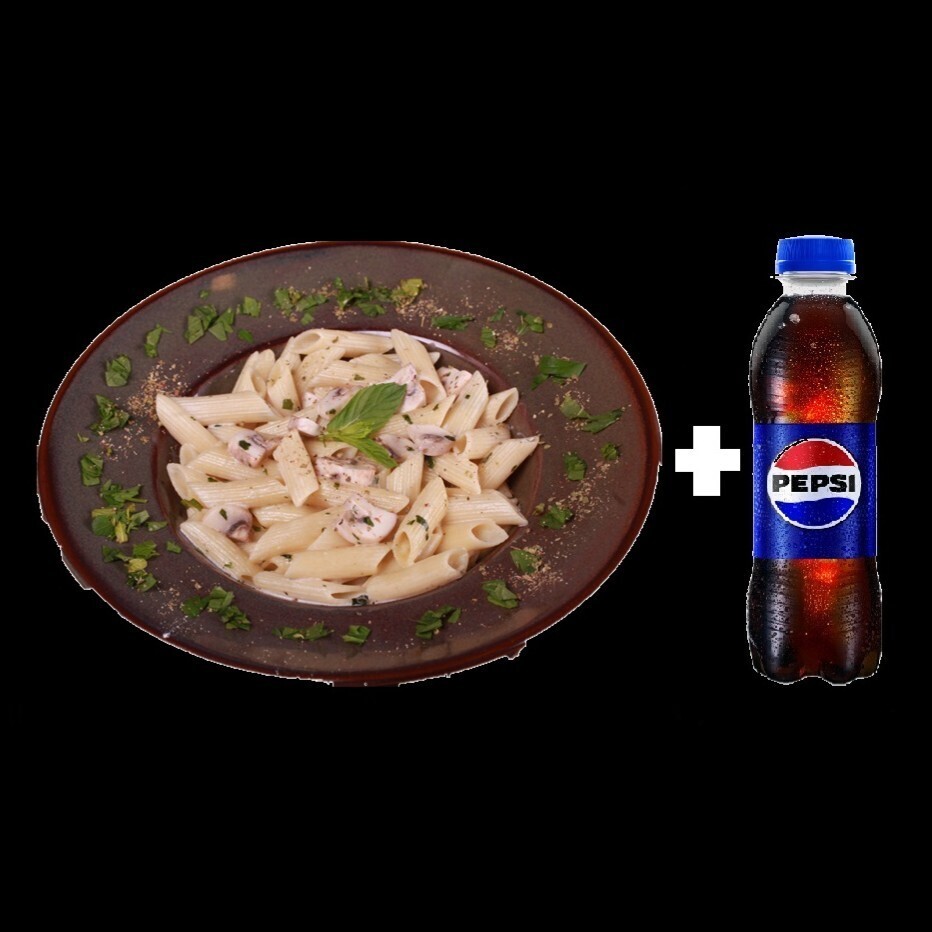 Mantar Soslu Penne + Pepsi