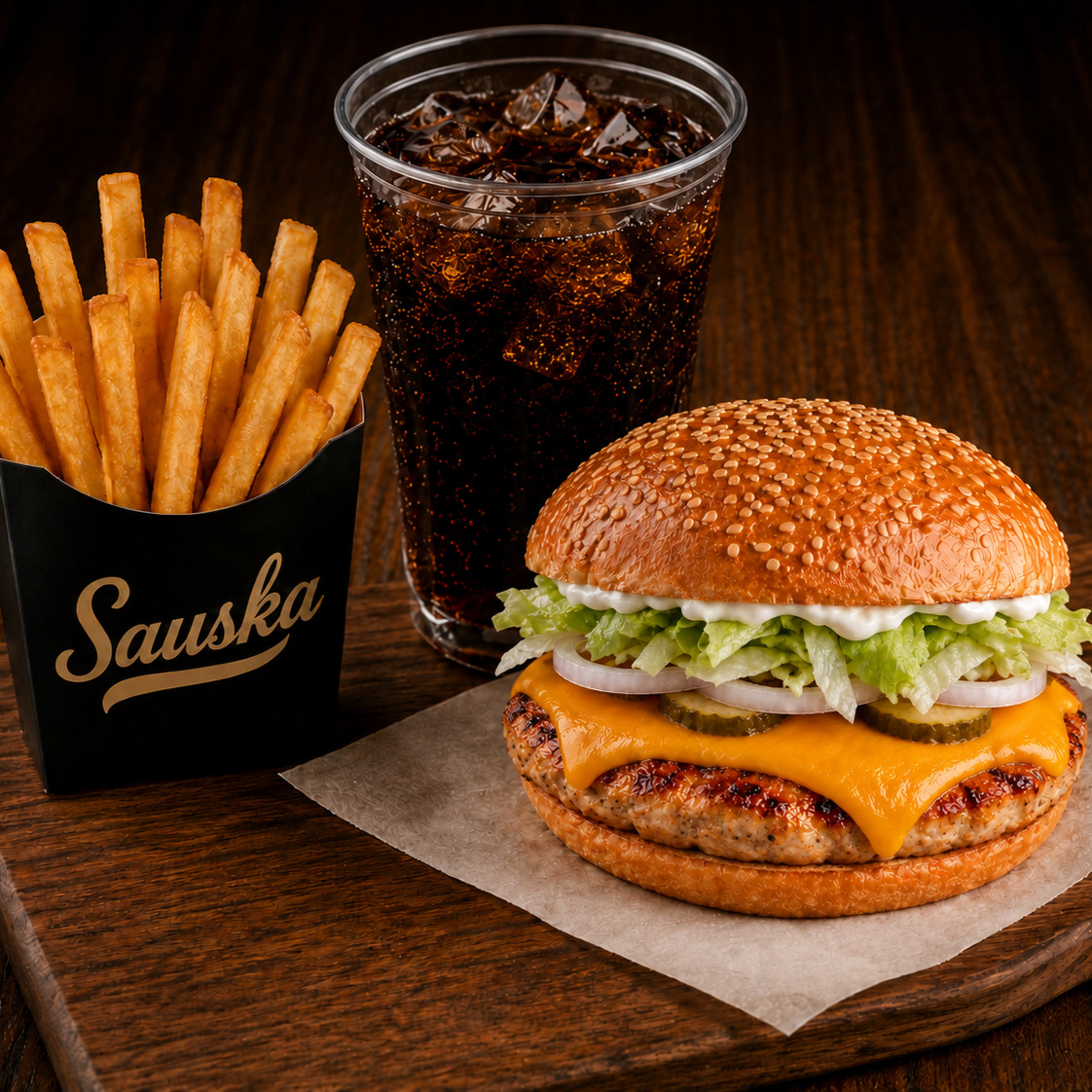 Sauska Chicken Burger Menü