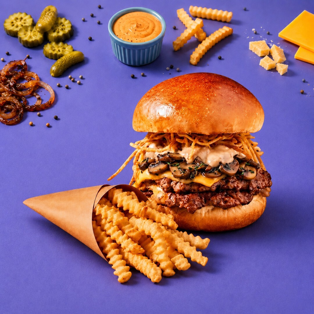 Mantar Smash Burger & Tırtıklı Patates