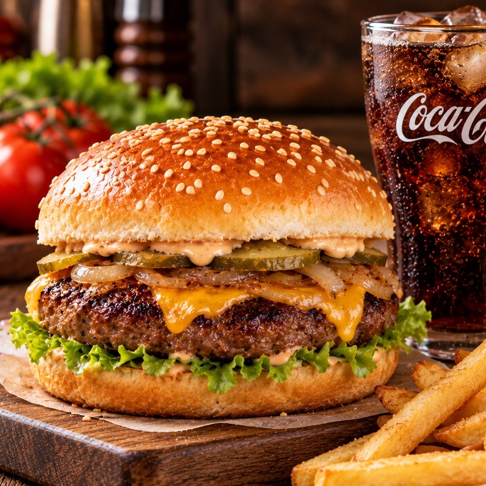 Hamburger + Coca Cola (250 ml)