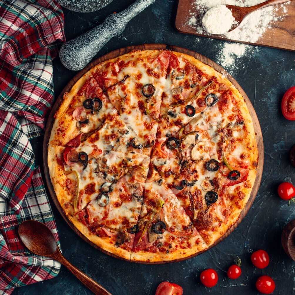Karışık Pizza (Büyük) VIP Live Sos Full Karışık Mix Sucuklu Sosisli Mantarlı Pizzacı Pizza
