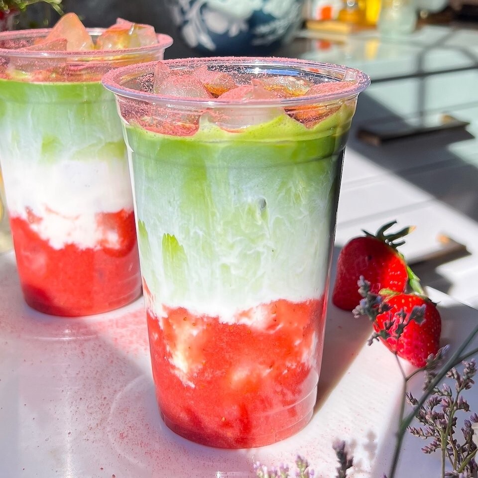 Ice Strawberry Matcha Latte