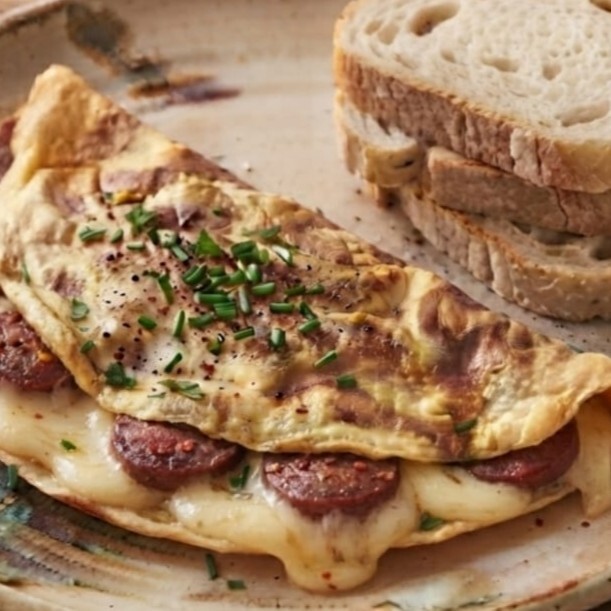 Kaşarlı Sucuklu Omlet