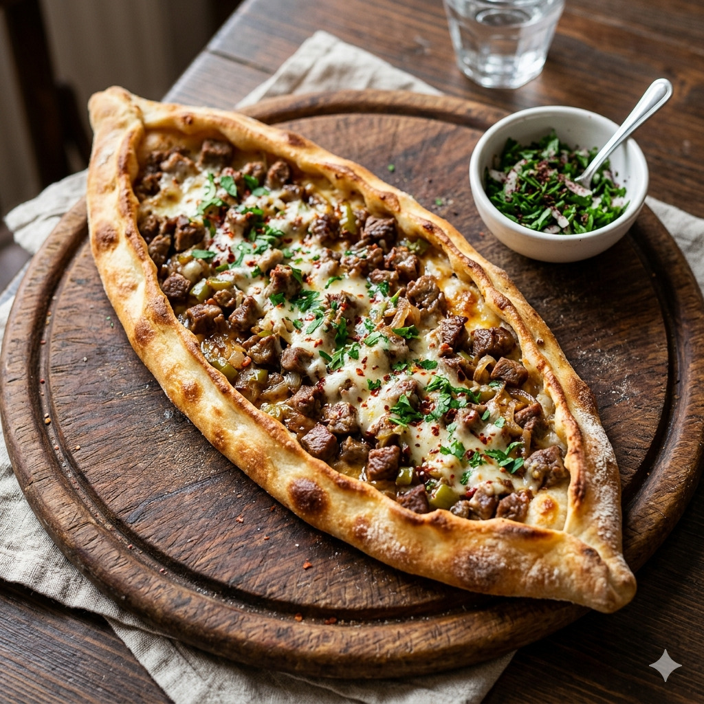 Kavurmalı Kaşarlı Pide