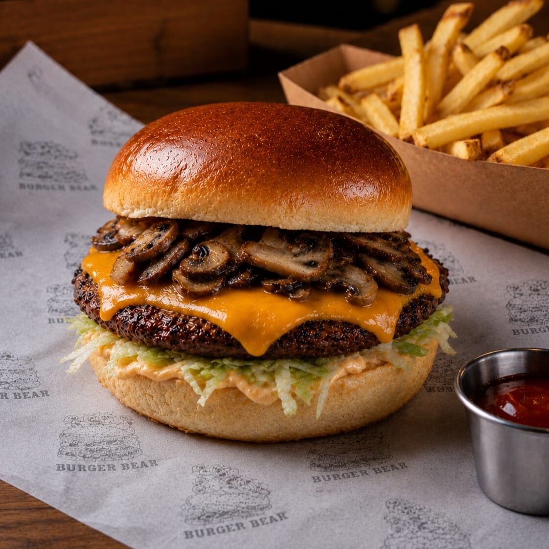 Mushroom Burger Menü