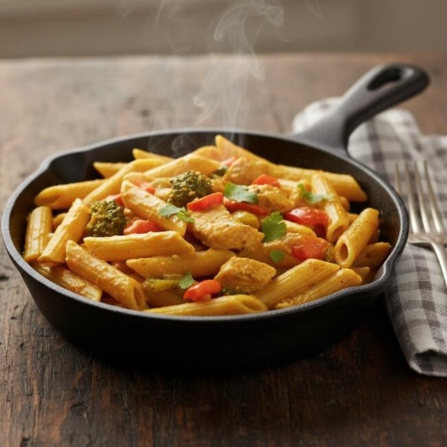 Köri Soslu Tavuklu Penne